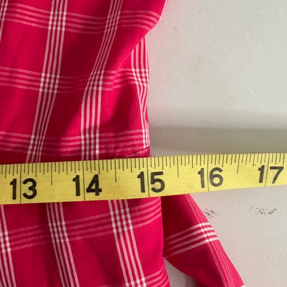 NWOT Calvin Klein Red White Plaid Gingham Cotton Dress - Picture 14 of 15